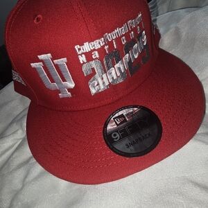 New Era Red INDIANA UNIVERSITY National Champions Football Snapback Cap 2025 NWT